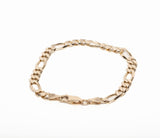 Unisex 14k Yellow Gold Figaro Link Bracelet Size 7