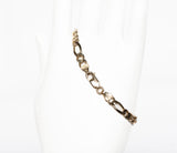 Unisex 14k Yellow Gold Figaro Link Bracelet Size 7