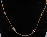 Ladies 14k Yellow Gold Filigree Station By The Yard Necklace