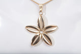 Ladies 14k Yellow Gold Flower Pendant