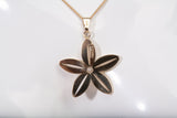 Ladies 14k Yellow Gold Flower Pendant