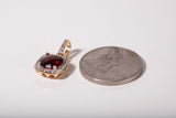 Ladies 10k Yellow Gold Cushion Cut Garnet with Diamond Halo Pendant