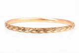 14k Yellow Gold 4.4mm Diamond Cut High Polished Bangle Size 6.75"