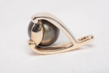Ladies 14k Yellow Gold Tahitian Black Pearl Pendant