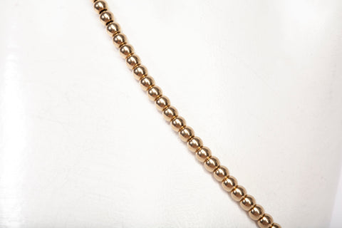 Ladies 14k Yellow Gold Beaded Bracelet Size 7.25"