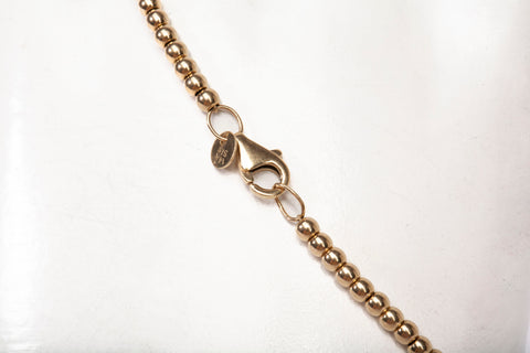 Ladies 14k Yellow Gold Beaded Bracelet Size 7.25"