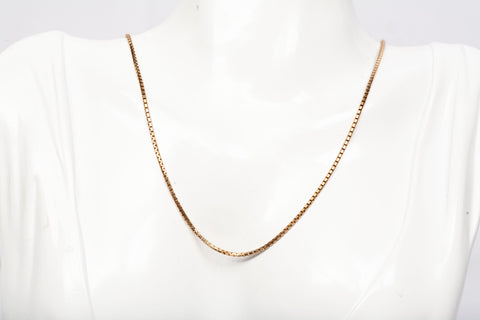 Unisex 18k Yellow Gold Box Link 20'' Chain