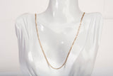 Unisex 14k Two-Tone Gold Figaro Diamond-Cut Link Chain Size 24"