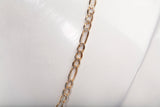 Unisex 14k Two-Tone Gold Figaro Diamond-Cut Link Chain Size 24"