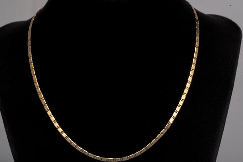 14k Yellow Gold Square Barrel Style Chain 16"