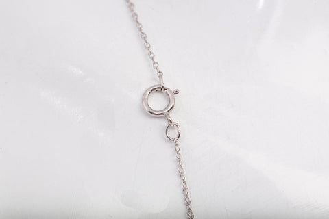 Ladies 10k White Gold Heart Pendant Necklace 18"