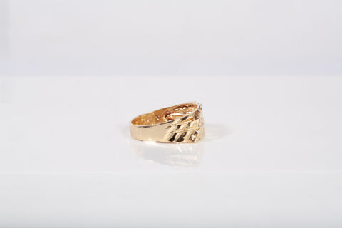 Men's 14k Yellow Gold Pinky Nugget Ring Size 7.5
