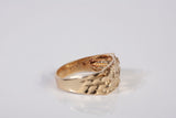 Men's 14k Yellow Gold Pinky Nugget Ring Size 7.5