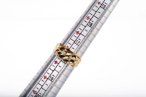 Men's 14k Yellow Gold Pinky Nugget Ring Size 7.5