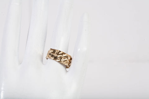 Men's 14k Yellow Gold Pinky Nugget Ring Size 7.5