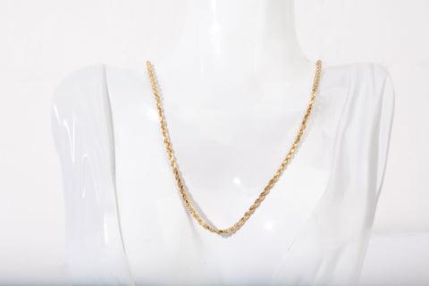 Unisex 14k Yellow Gold Rope Style Chain 17.5"