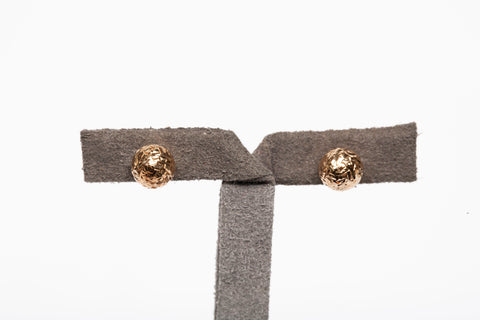 Diamond-Cut Ball Stud Earrings 14k Yellow Gold