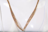 Ladies 10k Tri-Color Chevron Riccio Necklace 17"