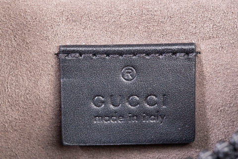 Authentic GUCCI GG Supreme Monogram Leather Black Trim Belt Bag XS/S