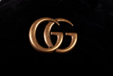Authentic Black Gucci Velvet Matelasse GG Marmont Dome Backpack
