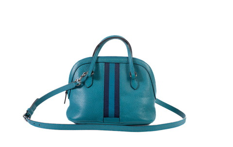 Authentic Gucci Web Dome Satchel Shoulder Bag