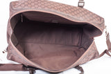 Authentic Gucci Dark Brown GG Nylon Weekender Duffel Bag