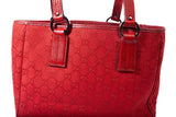 Authentic Red Gucci GG Canvas Small Tote Bag