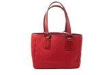 Authentic Red Gucci GG Canvas Small Tote Bag