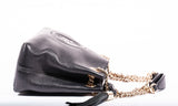 Authentic Gucci Black Pebbled Calfskin Leather Soho Mini Chain Tote Bag