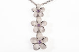 Ladies 14k White Gold Past, Present & Future Plumerias Pendant