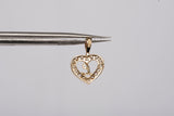 Ladies 10k Yellow Gold Cubic Zirconia Heart "L" Pendant