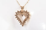 Ladies 10k Yellow Gold Heart Pendant with Champagne Diamonds Accents