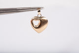 Ladies 10k Yellow Gold Puffy Heart Cutout Pendant