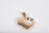 Ladies 10k Yellow Gold Puffy Heart Cutout Pendant