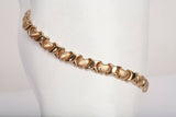Ladies 14k Yellow Gold Hearts & Kisses Link Bracelet