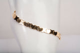 Ladies 14k Yellow Gold Hearts & Kisses Link Bracelet