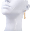 Ladies 14k Yellow Gold Rectangle Hoops