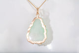 18k Yellow Gold Jade Buddha Pendant