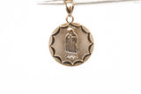 14k Two-Tone Double Sided Virgin Mary & Jesus Pendant