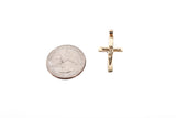 Small Unisex Crucifix Pendant 14k Yellow Gold