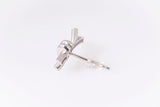 Ladies 18k White Gold Knot Stud Earrings