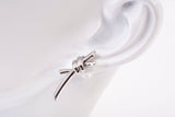 Ladies 18k White Gold Knot Stud Earrings