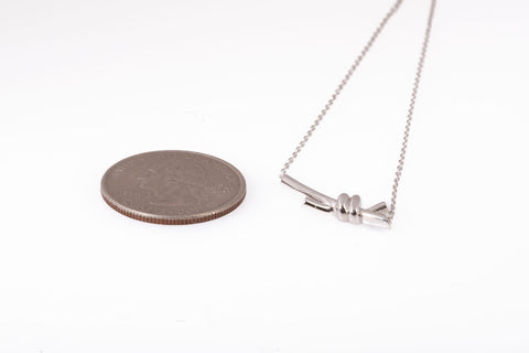 Ladies 18K White Gold Knot Necklace