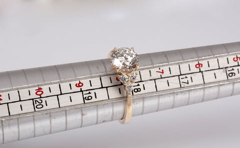 New Round Cut Lab Grown Diamond 2.22 TCW Snowdrift Engagement Ring 14k Yellow Gold