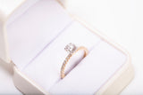 Ladies 14k Two-Tone Yellow Gold Round Cut Lab Grown Diamond Engagement Ring 1.55 CTW