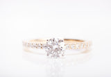 Ladies 14k Two-Tone Yellow Gold Round Cut Lab Grown Diamond Engagement Ring 1.55 CTW