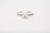 Ladies Solitaire Lab Grown 18k White Gold Diamond Engagement Ring .91CTW