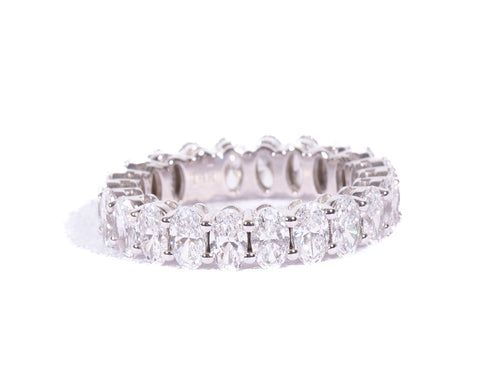 Ladies 14k White Gold 3.30TCW Lab Grown Oval Cut Diamond Eternity Band