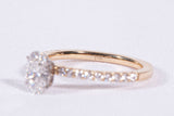 Ladies 14k Yellow Gold Oval Cut Lab Grown Diamond Engagement Ring 1.54 CTW