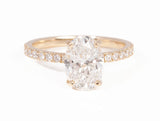 14k Yellow Gold Lab Grown Oval Cut 2.51 carat Diamond Engagement Ring